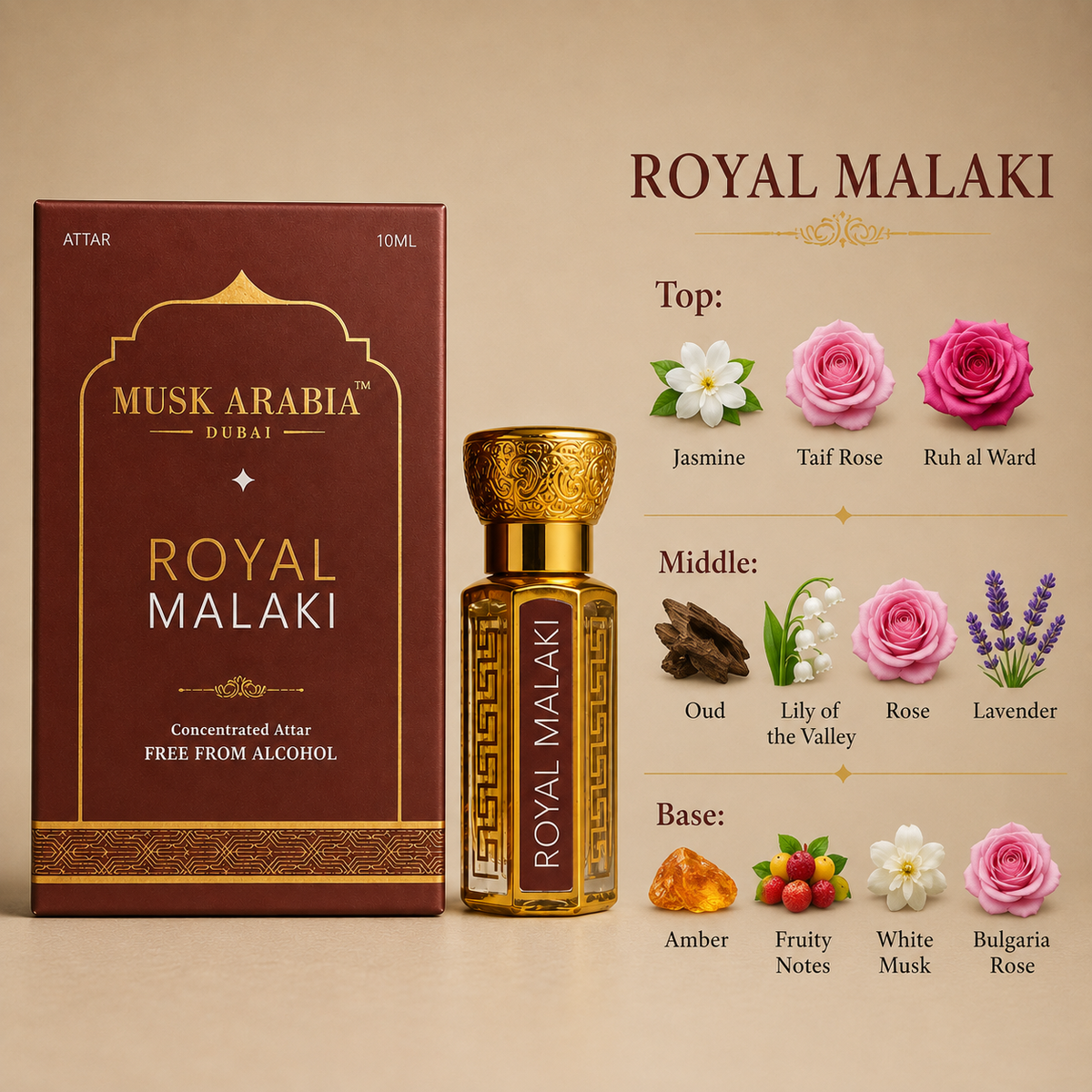 Royal Malaki Attar (No Alcohol) 10ML Unisex